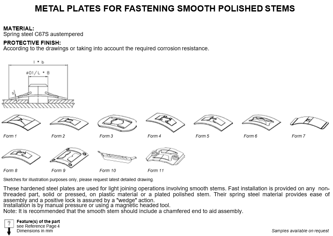 光滑抛光阀杆紧固金属板